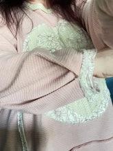 Load image into Gallery viewer, POL Dusty Rose Waffle-Knit Peace & Love Top