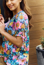 Load image into Gallery viewer, Petal Dew Full Size Floral V-Neck Tie Detail Blouse