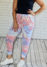 Load image into Gallery viewer, Tie Dye Jogger Pants with elastic waist/ruched bottom w/pockets