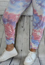 Load image into Gallery viewer, Tie Dye Jogger Pants with elastic waist/ruched bottom w/pockets