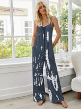 Load image into Gallery viewer, Tie-Dye Spaghetti Strap Jumpsuit with Pockets