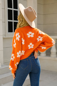New Arrival - Floral Open Front Fuzzy Cardigan