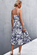 Load image into Gallery viewer, New Arrival -- Floral Frill Trim Scoop Neck Spaghetti Strap Dress