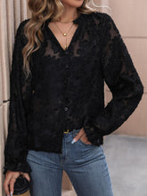 Load image into Gallery viewer, Lace Button Front Long Sleeve Top