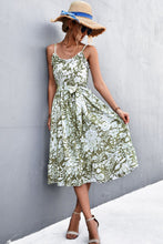 Load image into Gallery viewer, New Arrival -- Floral Frill Trim Scoop Neck Spaghetti Strap Dress