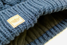 Load image into Gallery viewer, Cable knit with pom accent