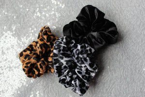 Animal print hair scrunchies