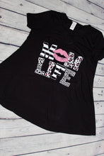 Load image into Gallery viewer, &quot;MOM LIFE&quot; black &amp; pink leopard top