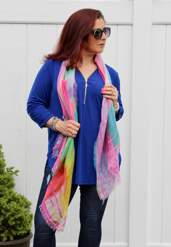 Abstract colorful print scarf