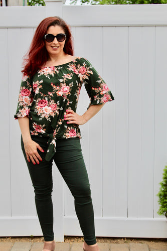 High waist twilled solid jegging pants