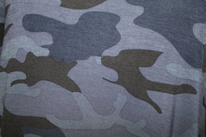3/4 Sleeve Blue Camo Top