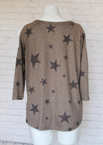 "Stars All Over" Cold Shoulder Top
