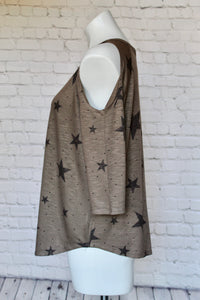 "Stars All Over" Cold Shoulder Top