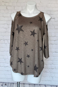"Stars All Over" Cold Shoulder Top