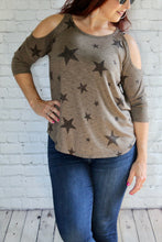 Load image into Gallery viewer, &quot;Stars All Over&quot; Cold Shoulder Top