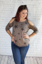 Load image into Gallery viewer, &quot;Stars All Over&quot; Cold Shoulder Top