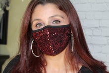 Load image into Gallery viewer, Sparkly Face Mask with Filter Pocket
