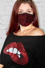 Load image into Gallery viewer, Sequin Lip Short Sleeve Graphic T