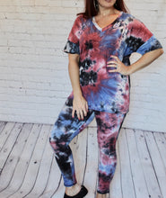 Load image into Gallery viewer, Tie-Dye top in v-neckline with short sleeves