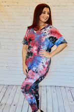 Load image into Gallery viewer, Tie-Dye top in v-neckline with short sleeves