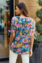 Load image into Gallery viewer, Petal Dew Full Size Floral V-Neck Tie Detail Blouse