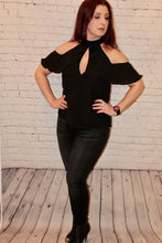 Load image into Gallery viewer, Off the shoulder, open back lace-up top
