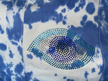Load image into Gallery viewer, New Arrival - Evil Eye Bling Tie Dye Canvas Tote with Crossbody Strap