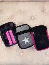 Load image into Gallery viewer, NEW ARRIVAL - Neoprene Zippered Phone Handbag GREY/BLACK with White Star