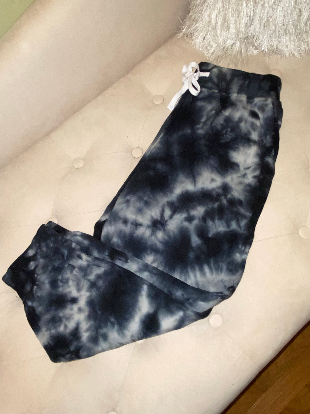 Fleece tie dye boyfriends oversized capri jogger with pockets